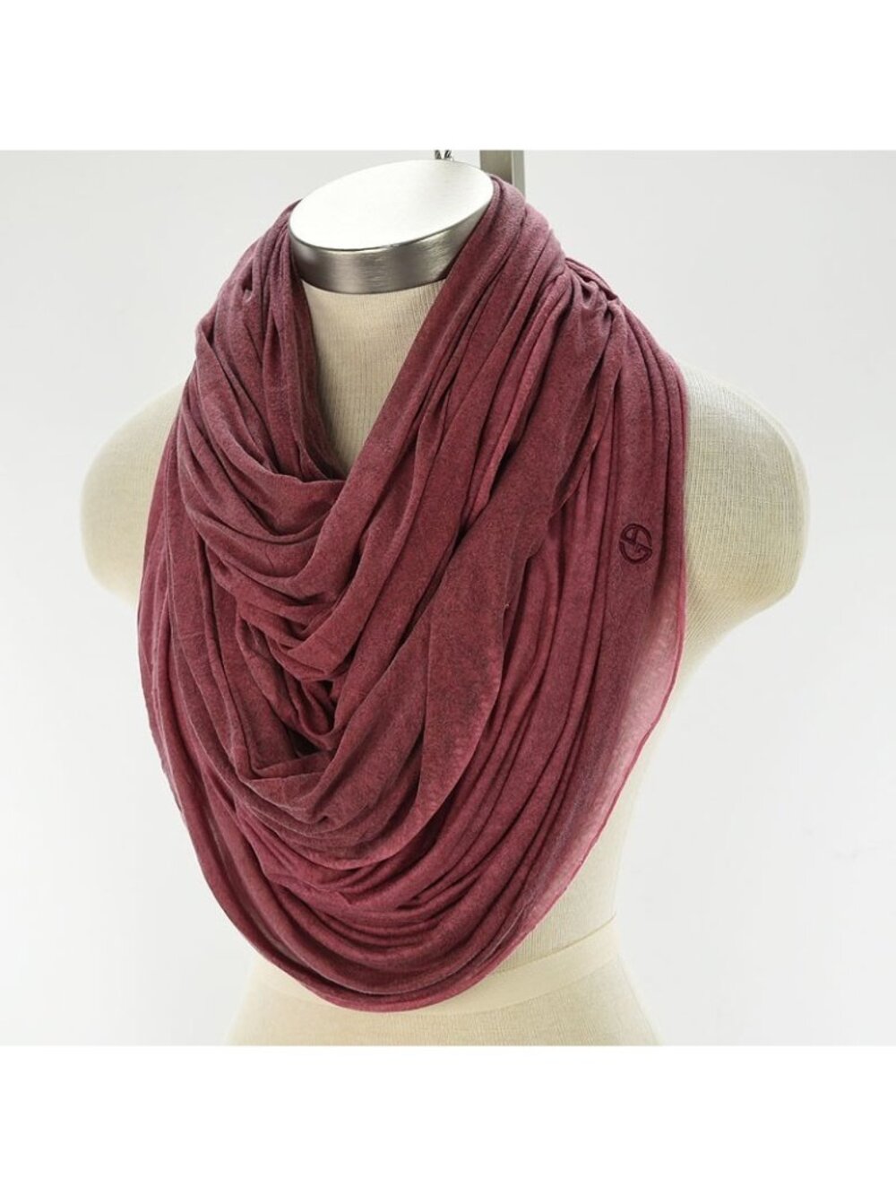 GIORGIO ARMANI Womens Brick Red Lightweight Modal Jersey Scarf Italy NWT